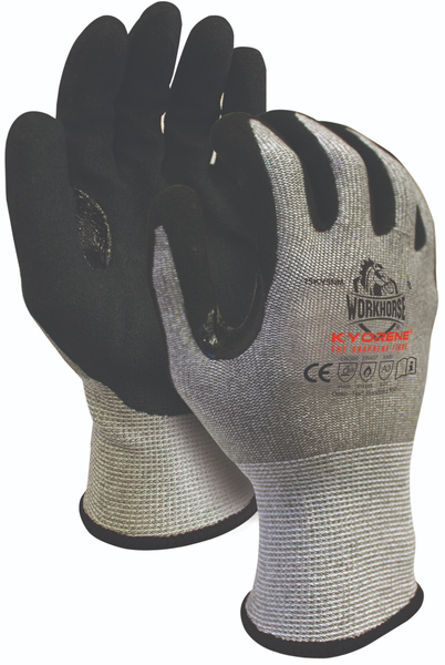 Gants résistants aux coupures en nylon Kyorene avec paumes enduites de nitrile, 13g, Niveau A3  (12 paires/sac-72 paires/ctn)