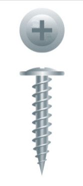 Metal screw, Evolution #8 x 9/16&quot;, Wafer head, Phillips #2, Zinc (10M/bx-48bx/skd)