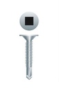 Metal screw self-drilling, Evolution, #12-24 x 3&quot;, Flat wafer head, Square #3, Tek3, Zinc (1M/bx-48bx/skd)